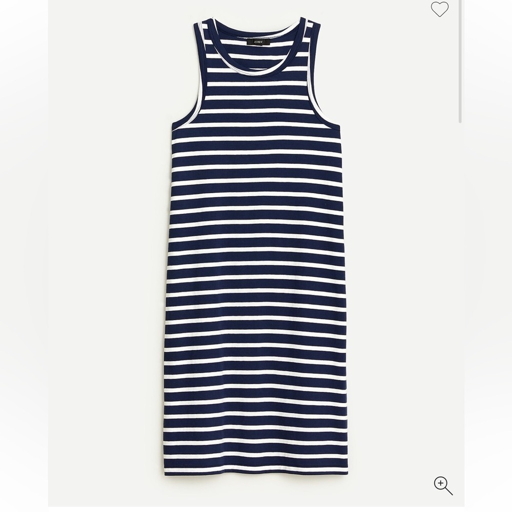 J.Crew Knit Cutaway Tank Dress in Blue & White Stripe AY837 NWOT 💯% Cotton
